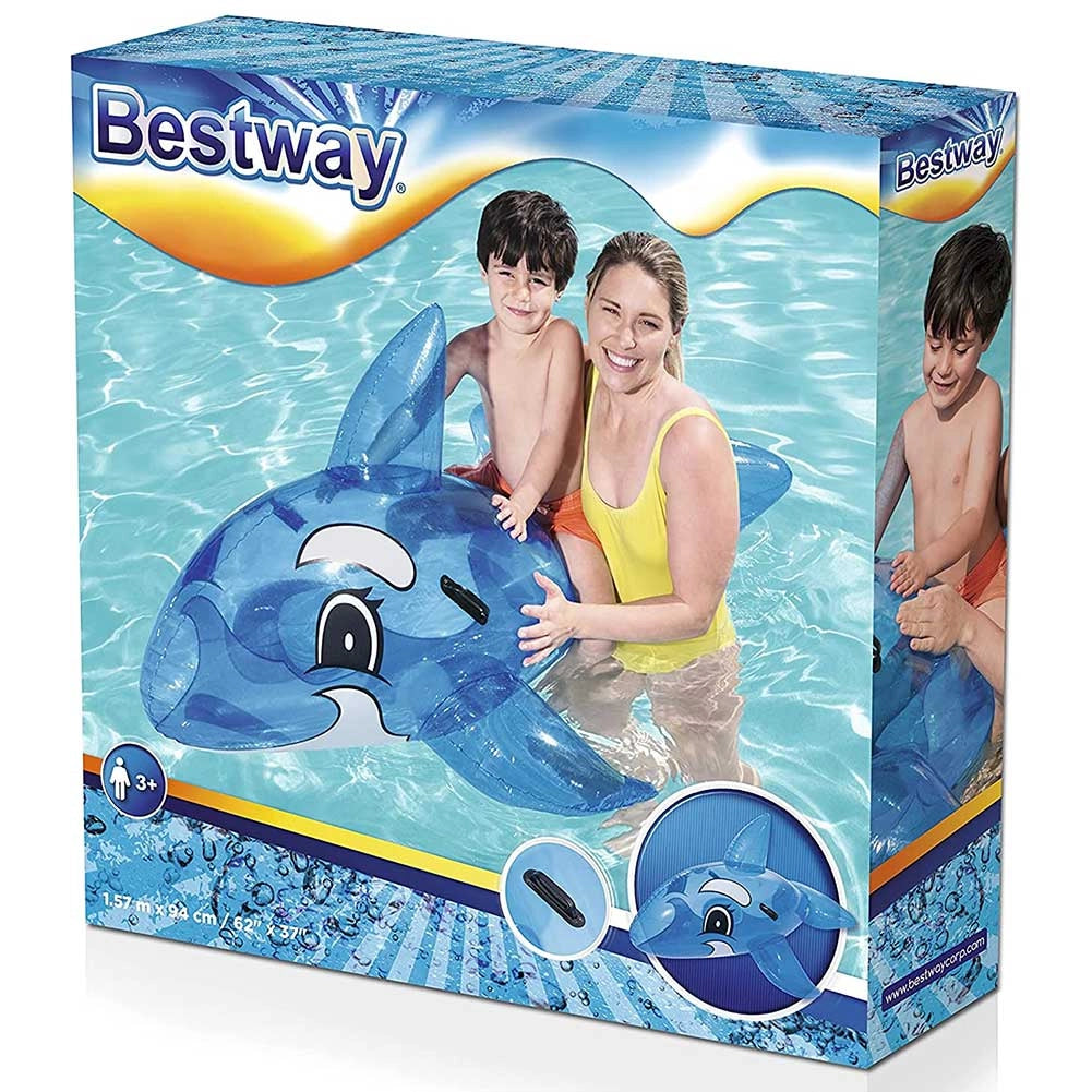 Balenottera Cavalcabile Gioco Gonfiabile Bambini 157x94cm Mare Piscina Spiaggia