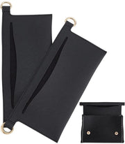 Organizzatore da tasca da 2 pezzi, kit di conversione in pelle nera per tasca, borsa a tracolla diagonale, clutch, crossbody-conversie, fodero da inserire, tessuto morbido con D-ring, 8 x 23 cm