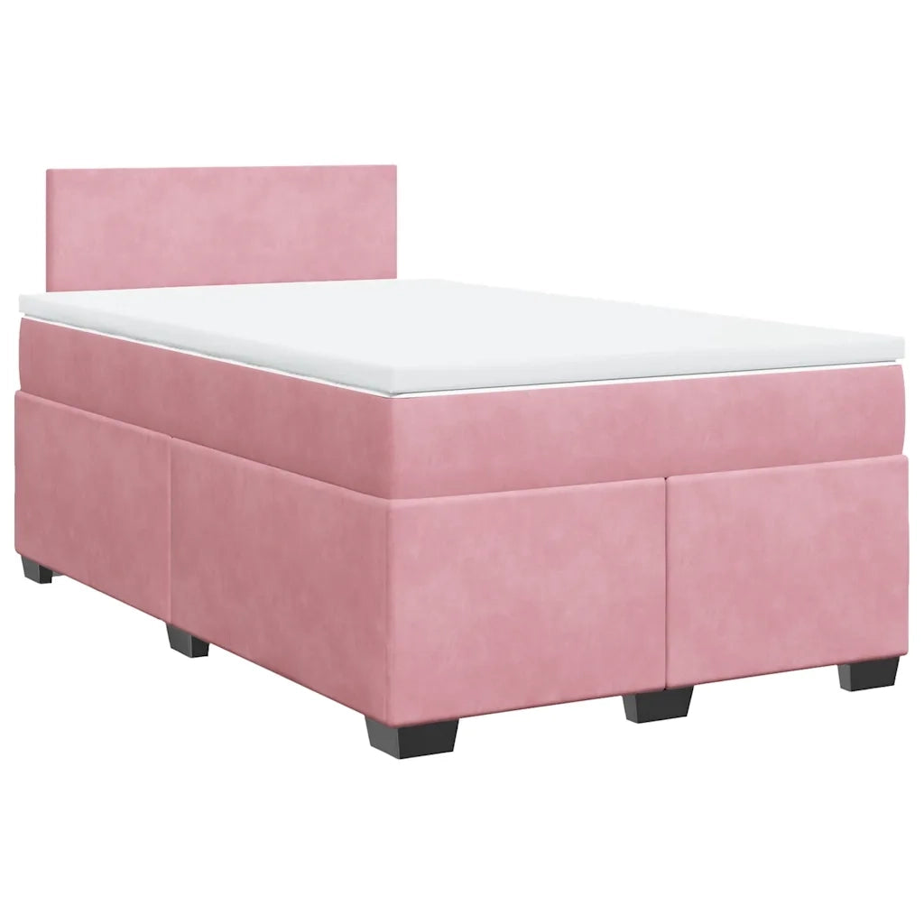 Giroletto a Molle con Materasso Rosa 120x190 cm in Velluto