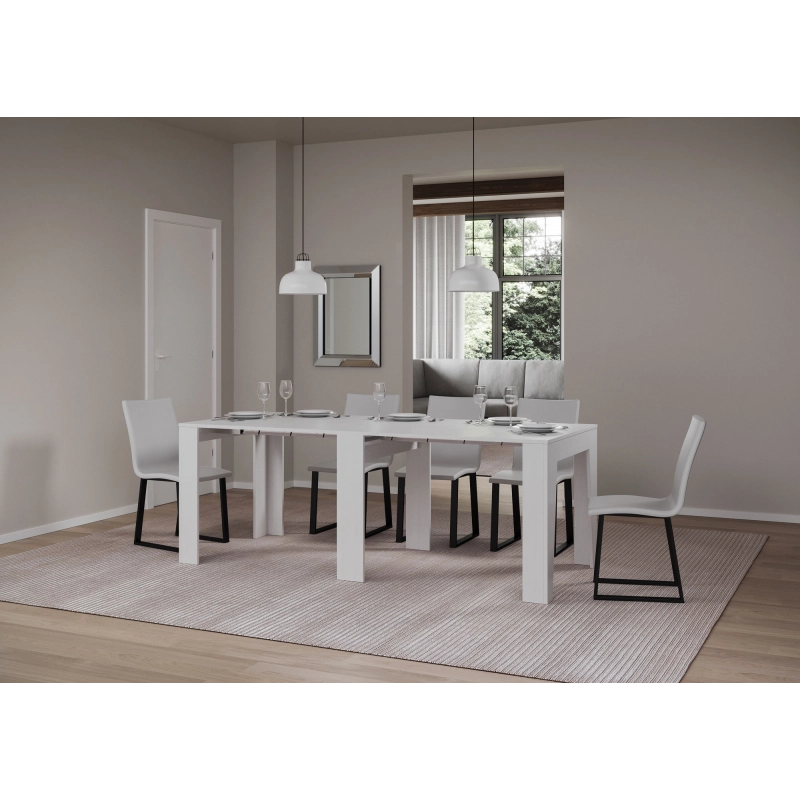 Consolle allungabile 90x25/181 cm Narrow - Bianco Frassino