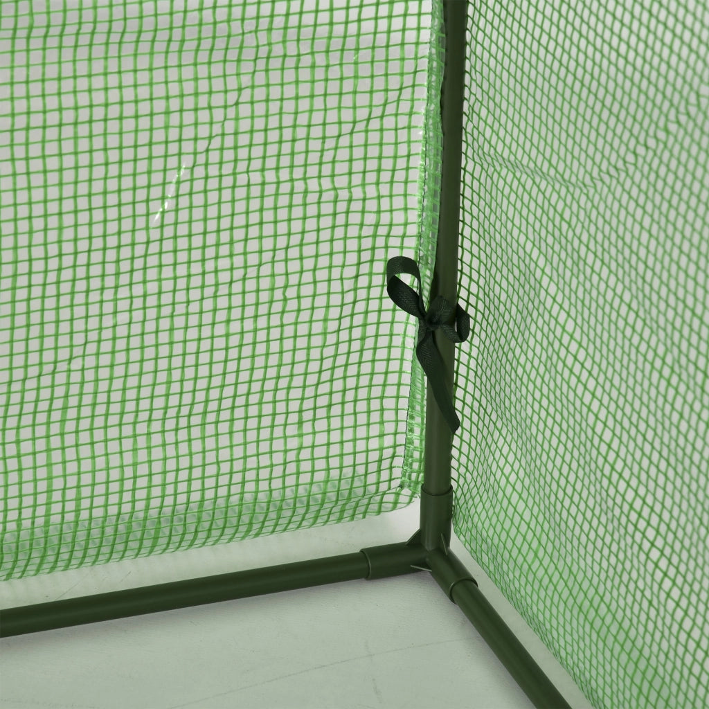 EasyComfort Serra da Giardino a Tunnel in Acciaio e Plastica PP con Porte Avvolgibili, 295x100x80 cm, Verde