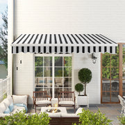 Tenda da sole da balcone a cassonetto manuale 3;95 x 2;45 m in alluminio bianco