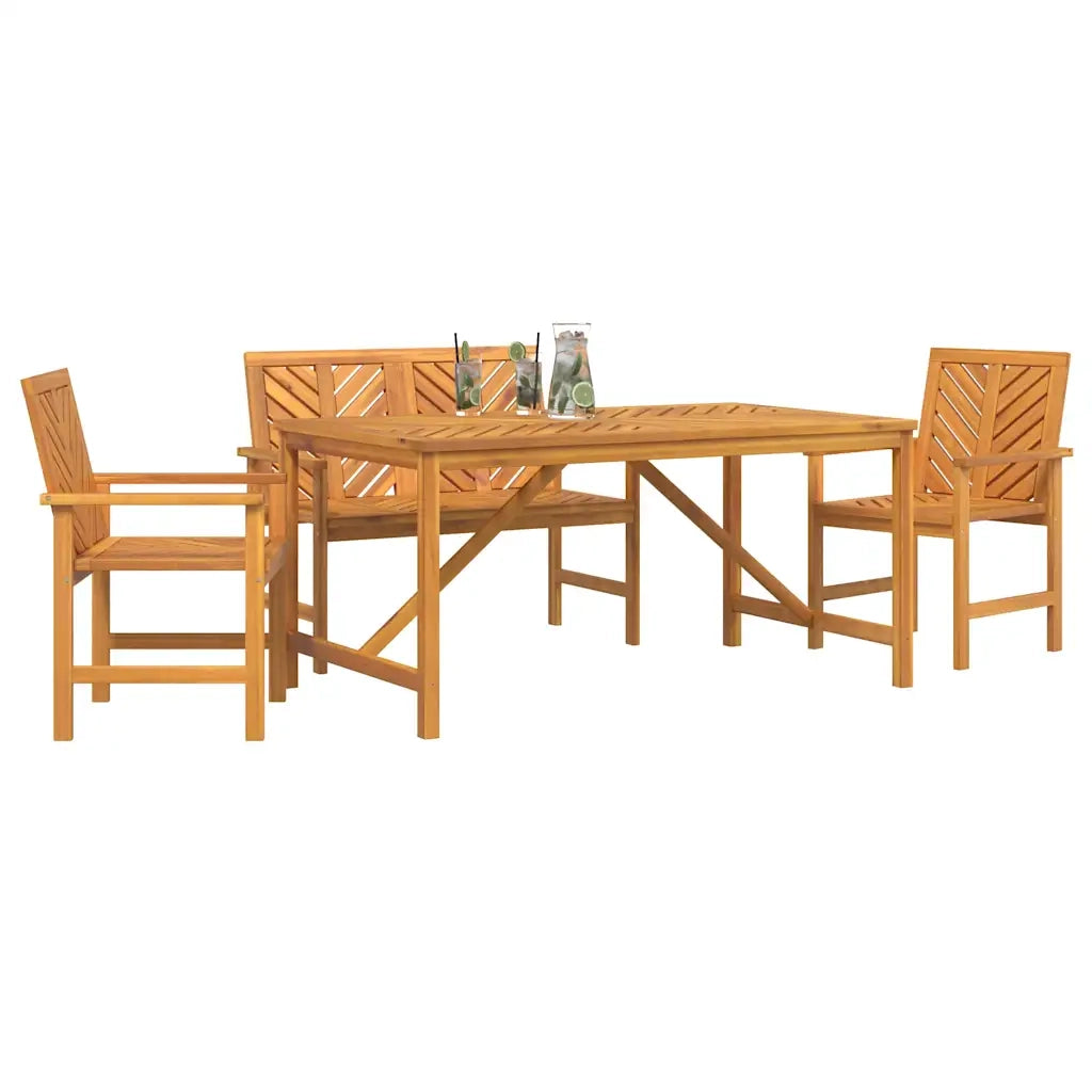 Set da Pranzo per Giardino 4 pcs Marrone 3154108