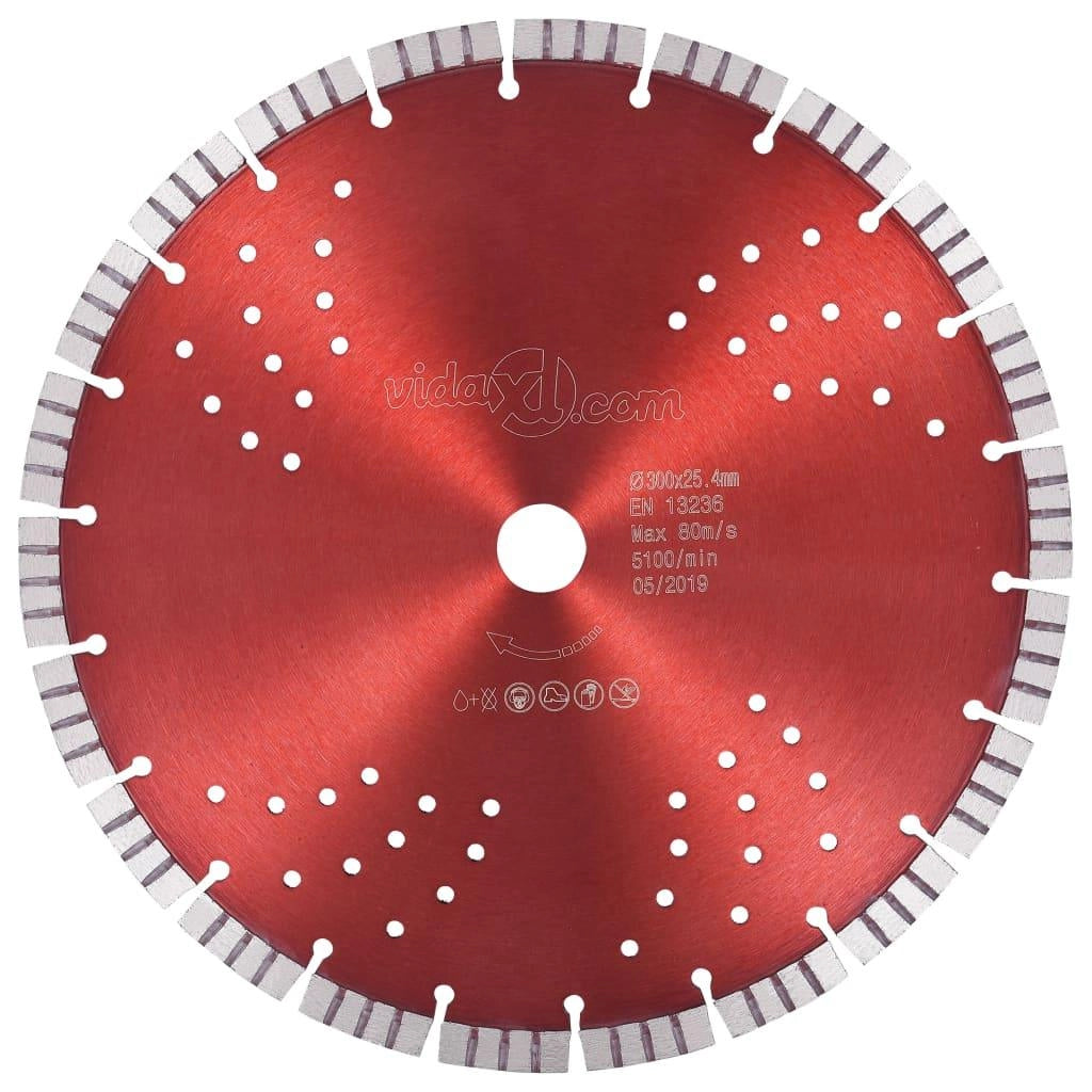 Disco da taglio diamantato con turbo e fori lama per sega disco per smerigliatrice rettificatrice sega da tavolo macchina per il taglio dell'acciaio 300 mm 02_0003730