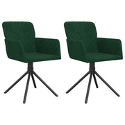 Sedie da Pranzo Girevoli 2 pz | Sedie da cucina Verde Scuro in Velluto