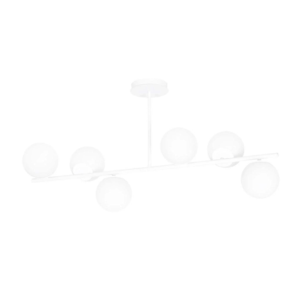 Plafoniera Contemporaneo Shiva Acciaio Bianco 6 Luci E14 Ip20