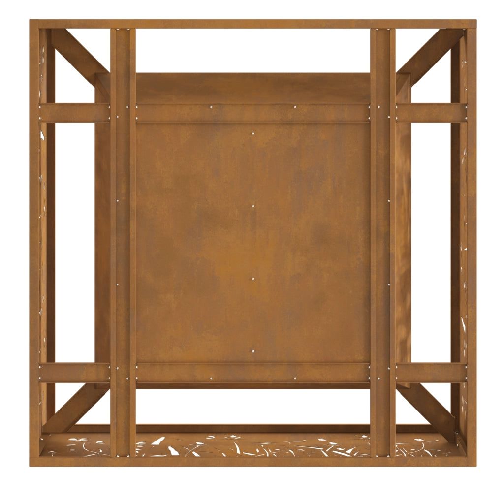 Fornello quadrato  80x80x30 cm in acciaio invecchiato