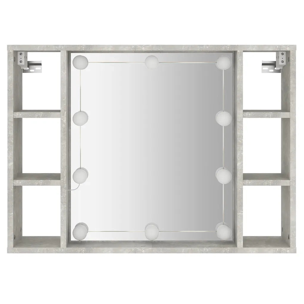 Mobile a Specchio con LED Grigio Cemento 76x15x55 cm CFW3969405