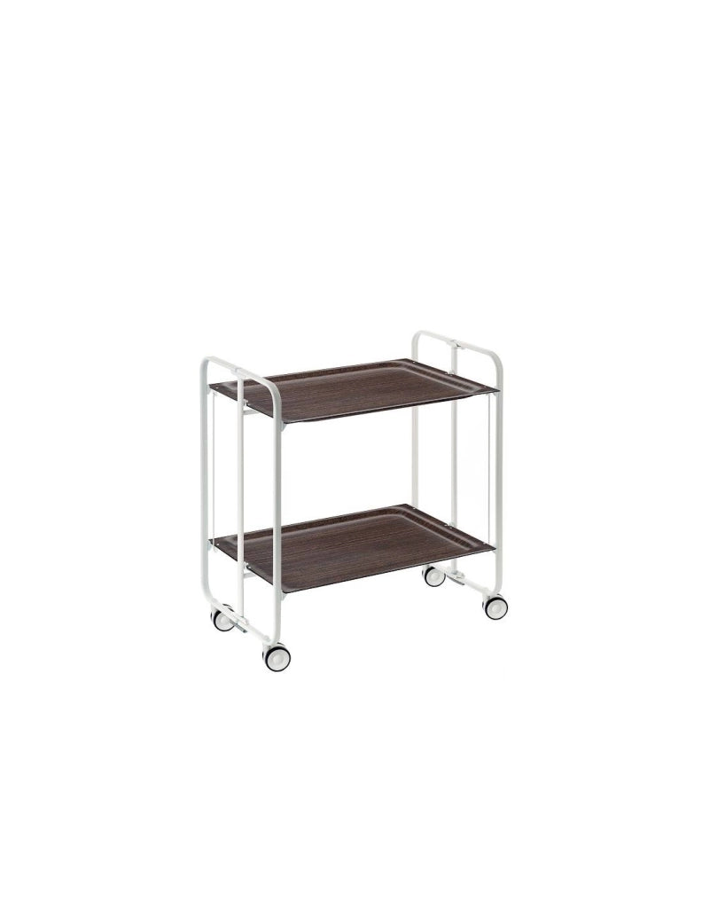 Carrello da cucina pieghevole bianco con ruote BAUHAUS 2 ripiani