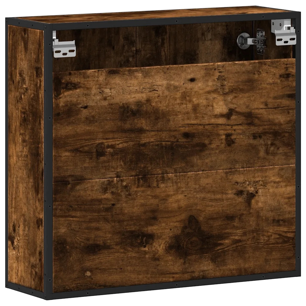vidaXL Mobile Bagno Specchio Rovere Fumo 65x20x60 cm Legno Multistrato