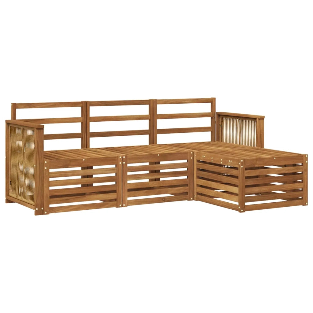 Set di divani da esterno 4 pz Naturale 3384205