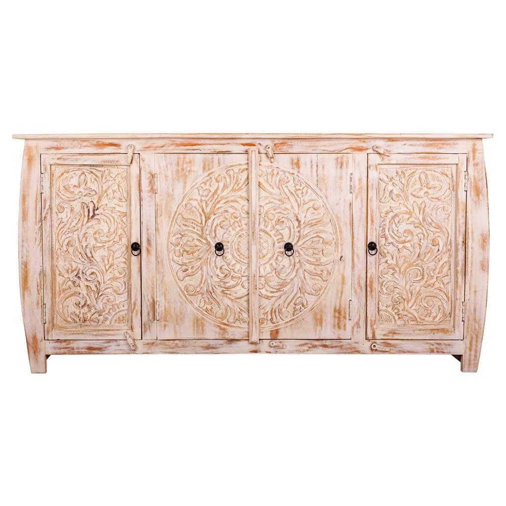 Credenza in legno finitura artigianale 165x40x83h cm