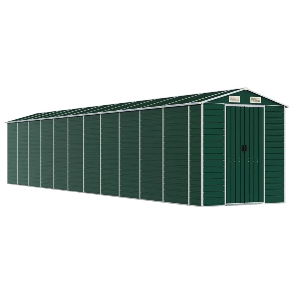 Casetta da giardino cabina ripostiglio casetta da esterno robusta casetta per attrezzi 191 x 980 x 198 cm acciaio zincato verde 02_0022357