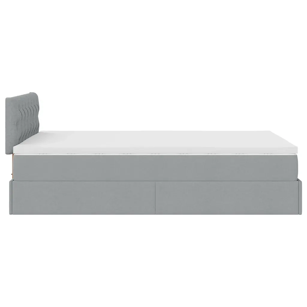 Pouf Letto con Materasso Grigio Chiaro 120x190 cm in Tessuto 3311525