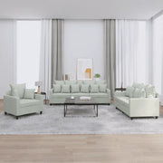 Set di Divani 3 pz con Cuscini Grigio Chiaro in Velluto 3201680