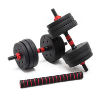 LUXTRI Set manubrio corto e bilanciere 2in1 40kg con 16 dischi per fitness allenamento forza