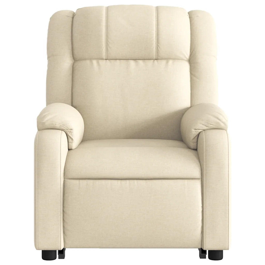 Poltrona Alzapersona Massaggiante Elettrica Crema in Tessuto 3205247