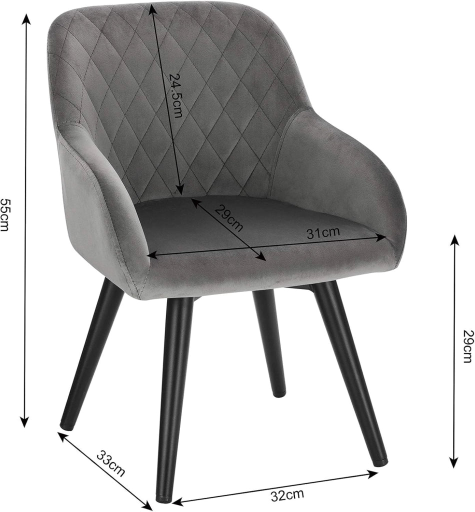 Sedia Bambini Sediolina da Tavolo Piccola Poltroncina Bimbi per Cameretta Velluto Grigio