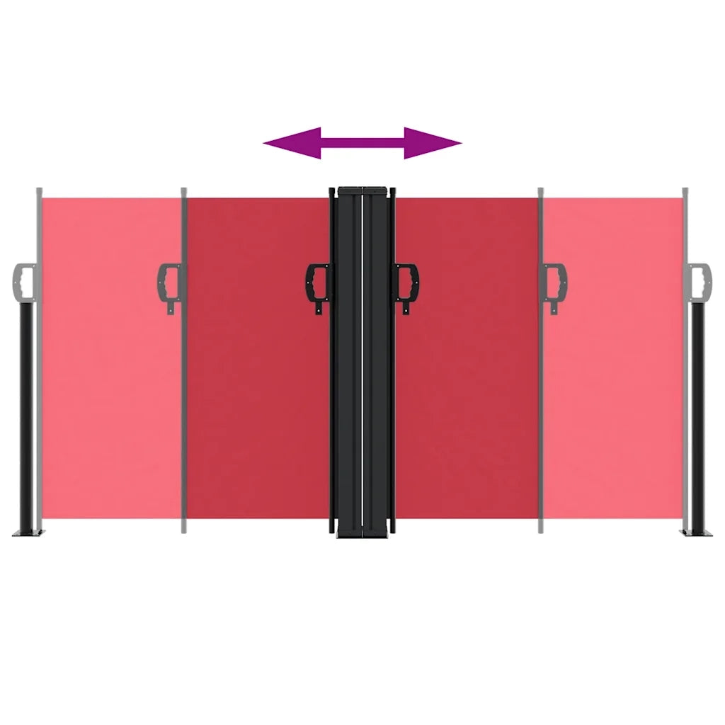 Tenda da Sole Laterale Retrattile Rossa 120x600 cm 4004597