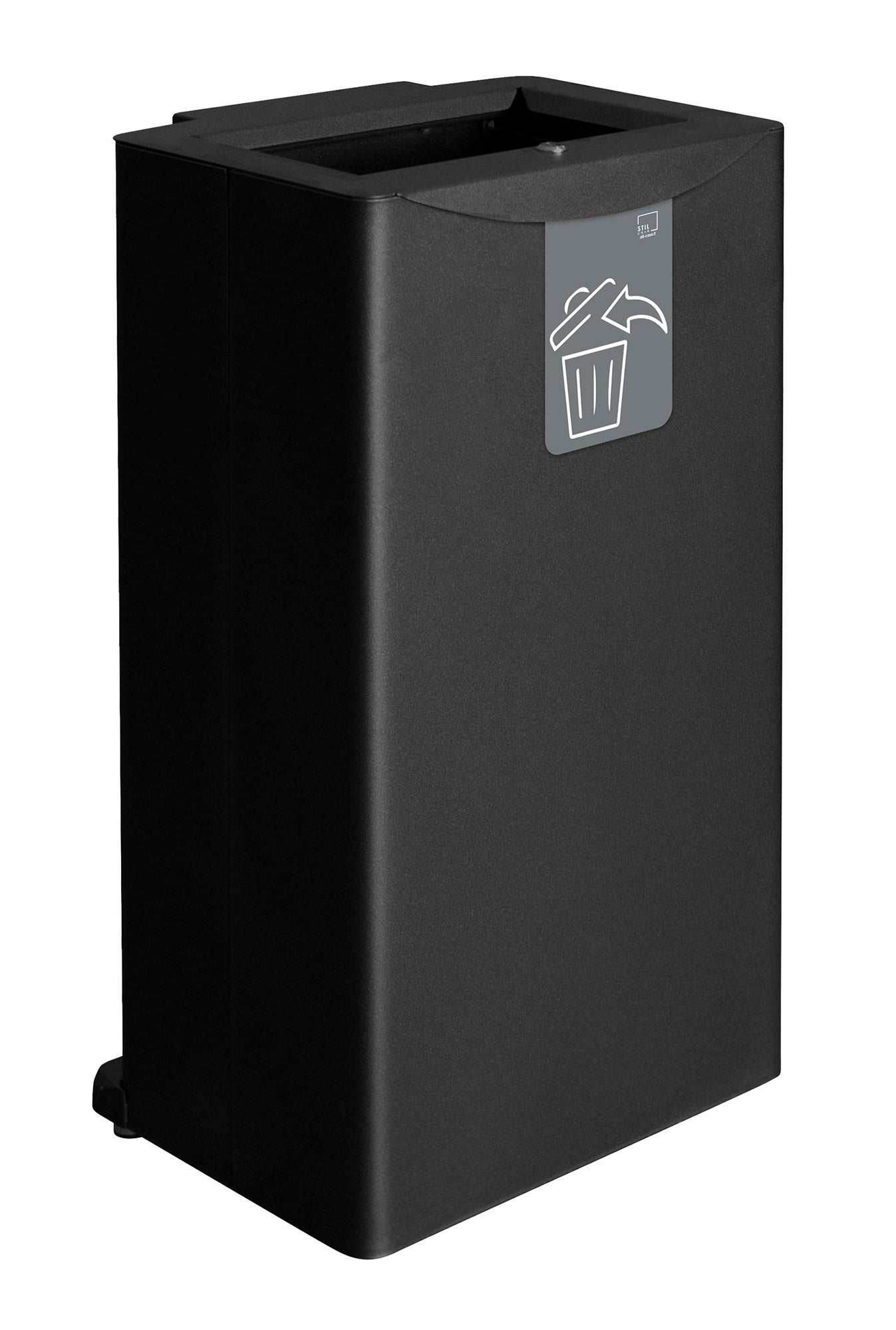 Pattumiera Raccolta Rifiuti 44,5x35xh70 cm in Acciaio Apertura Frontale Nero