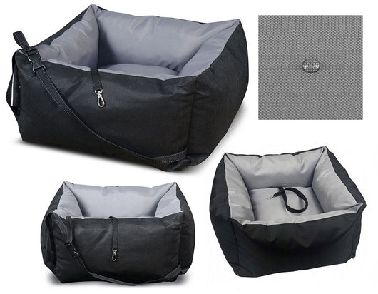 AIO FACTORY Trasportino per auto impermeabile grigio per cani 55x55 cm