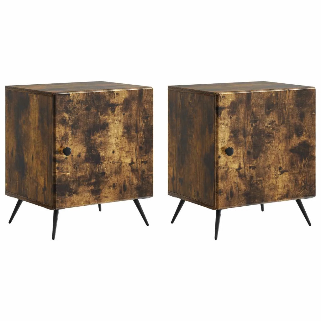 Armadio da Notte 2 pcs Rovere Fumo 43 x 34,5 x 50 cm 895496