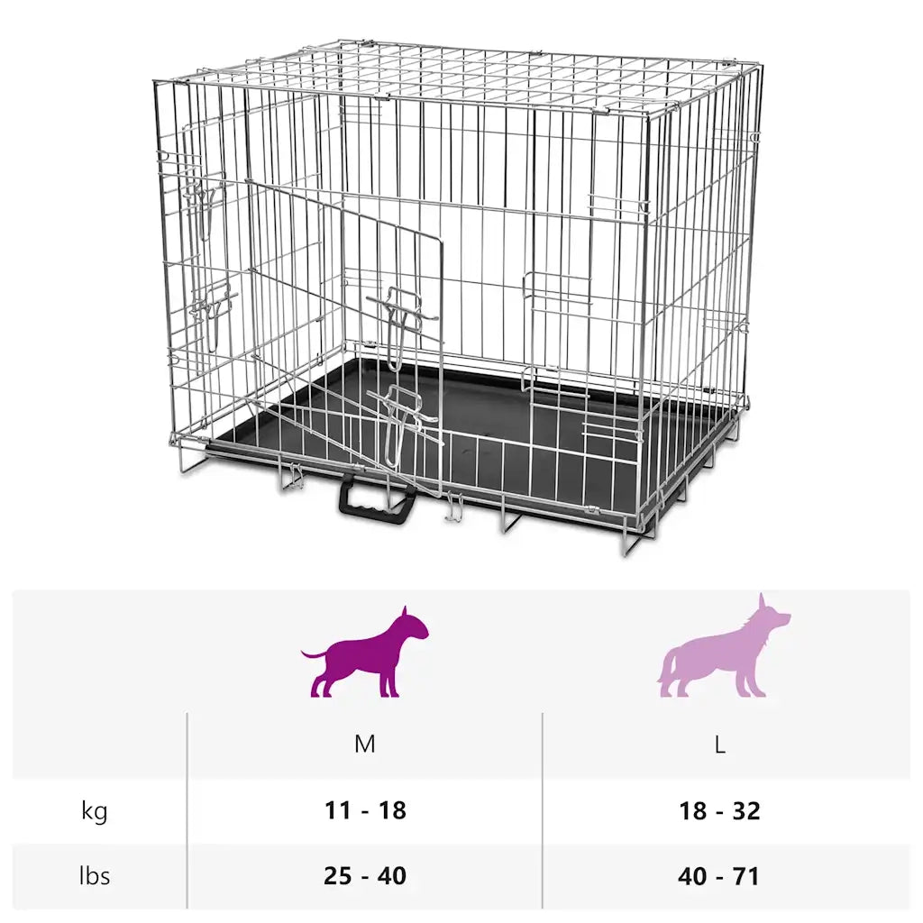 Gabbia di Trasporto Pieghevole per Cani M 170216