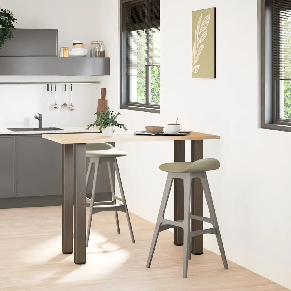 Gambe per tavolo da bar 4 pz in acciaio naturale 110-112 cm 4012483