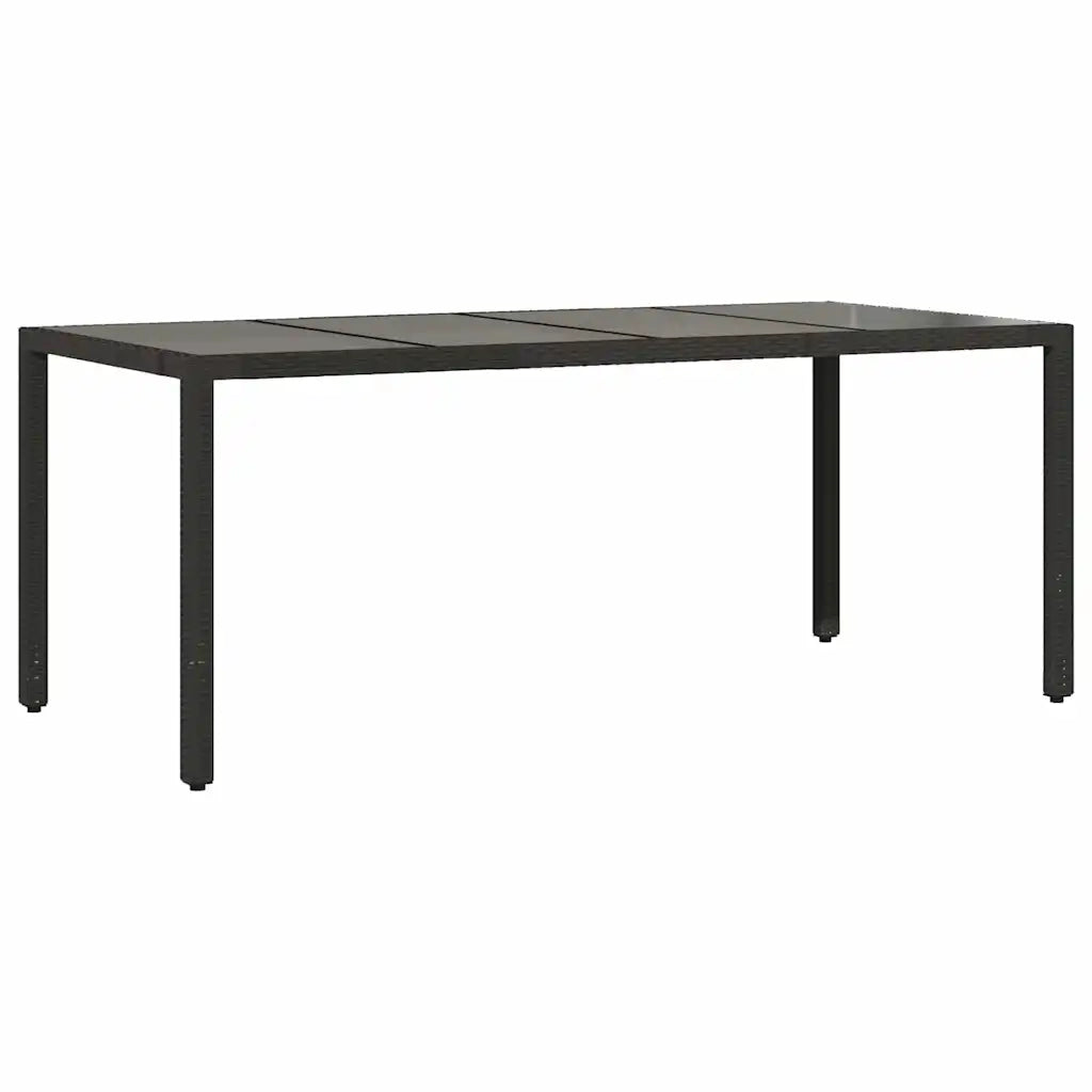 Set da Pranzo per Giardino 7 pcs Nero polyrattan