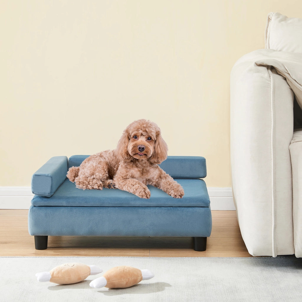 Cuccia Per Animali Domestici Salkonssad Imbottita con Cuscini - Blu [en.casa]