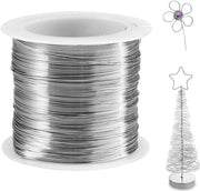 Filamento di rame argentato 0,4mm x 100m per decorazioni, gioielleria, filo flessibile per decorazioni, filo avvolgibile, filo di rame argentato, filo decorativo, filo per decorazioni DIY, per gioielli, decorazioni, fiori