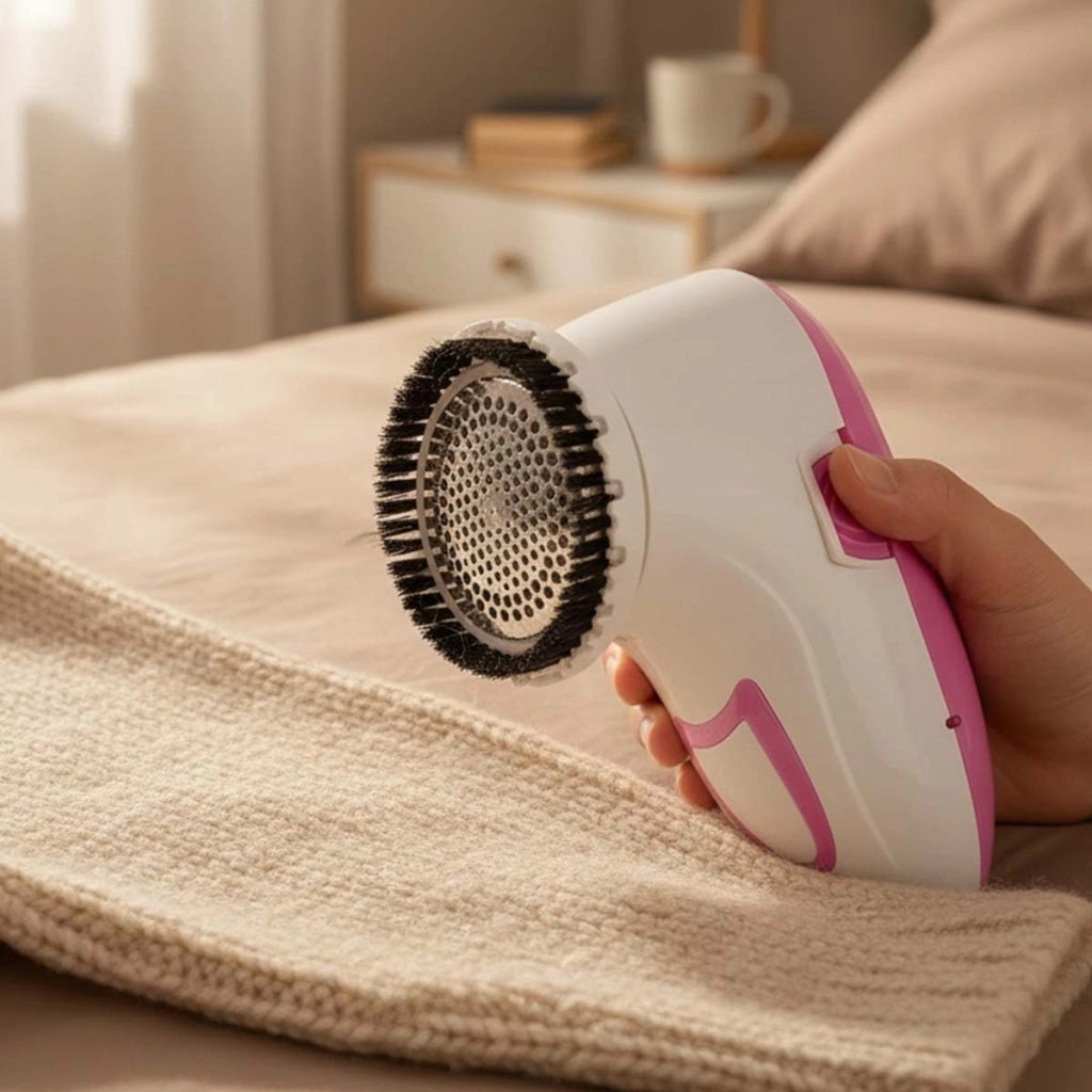 Rasoi elettrico 2W con lame in acciaio inox e contenitore per residui lavabile Bianco / Rosa Avizar