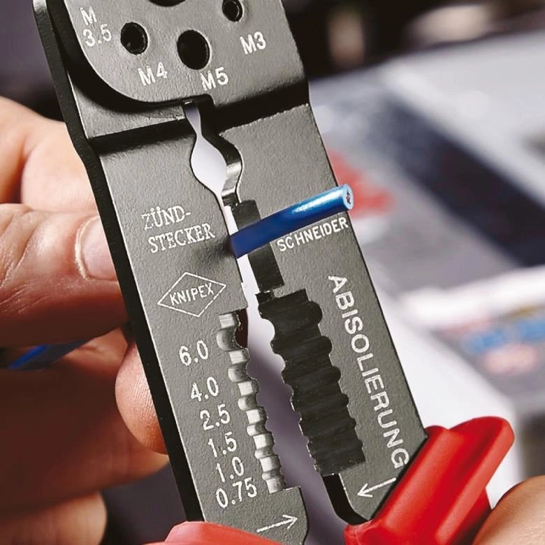Knipex 97 21 215 B Crimpatrice Nero, Blu, Rosso