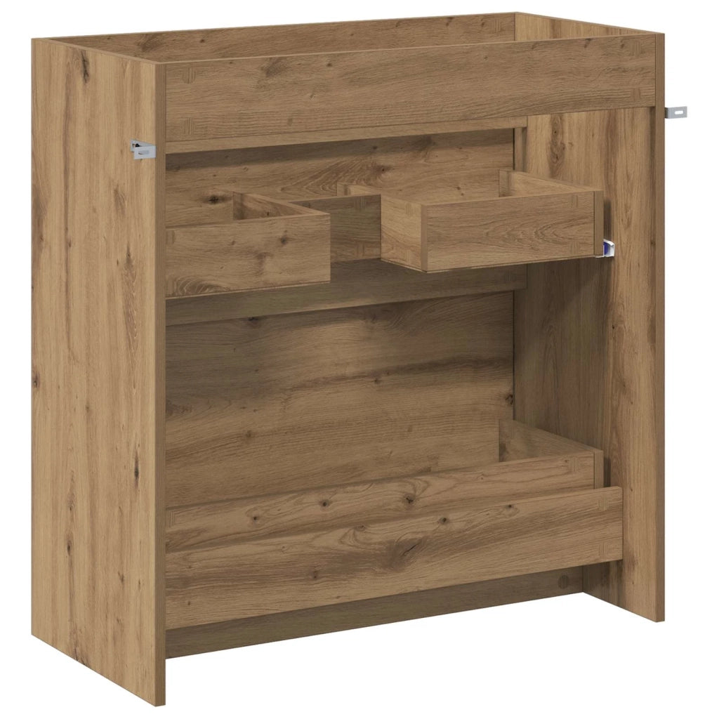 Mobiletto da Bagno Sotto Lavabo Rovere Artigianale 890743