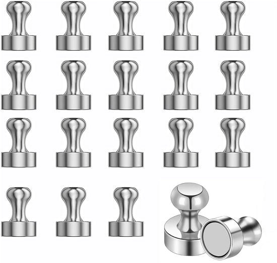 Magnetici forti, 20 pezzi Magnetici Neodymium Extra forti 12 x 16 mm Magnetici per frigorifero Magnetici piccoli Mini Magnetici forti per lavagna Magnetici per frigorifero, ufficio, carta, foto (Argento)