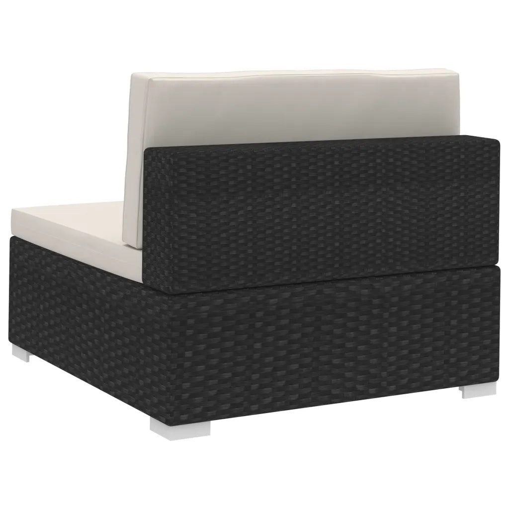 Poltrone Modulari ad Angolo con Cuscini 2 pz Polyrattan Nero cod mxl 69982