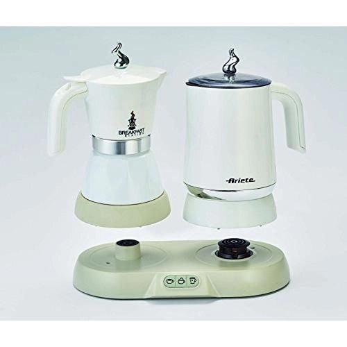 Ariete 1344 Breakfast Station - Moka elettrica - Bollitore - Montalatte a caldo e freddo - 5 funzioni - mantenimento caffè caldo - 500 Watt - Bianco