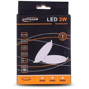 Trade Shop - Pannello Led Slim 3w Incasso Quadrato In Pvc Bianco Caldo Freddo Naturale P73aq - -bianco Caldo      -