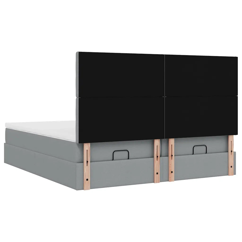 Struttura Letto Pouf con Materassi 200x200 cm in Tessuto 3314590