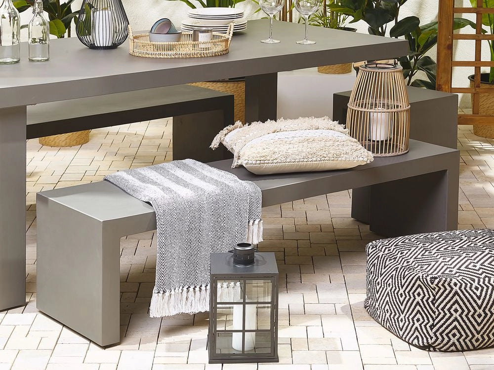 Panca da Giardino 2 posti in Cemento di colore Grigio esterno 40 x 150 x 40 cm esterno