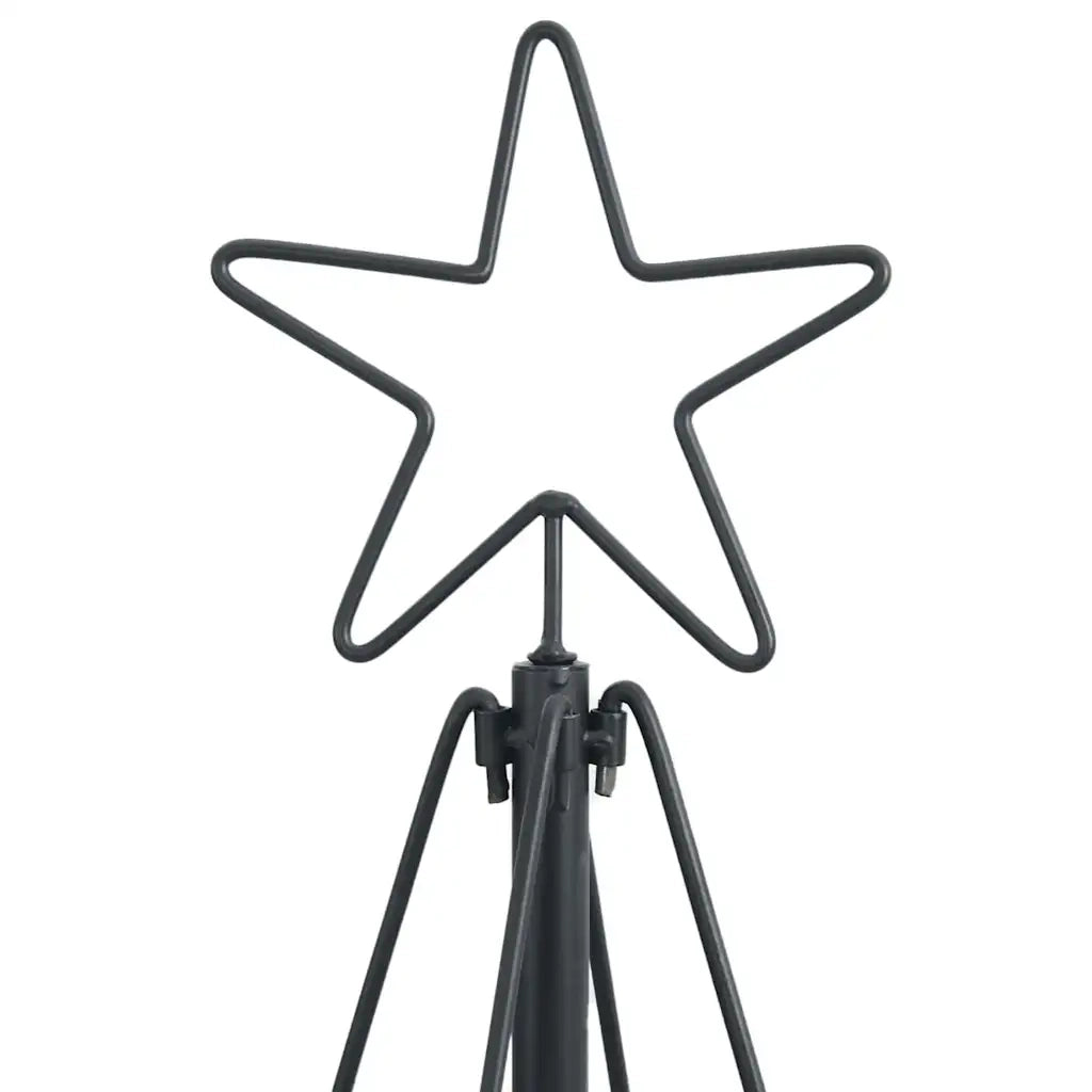 Albero a Cono di Natale con supporto Nero 154 cm Acciaio