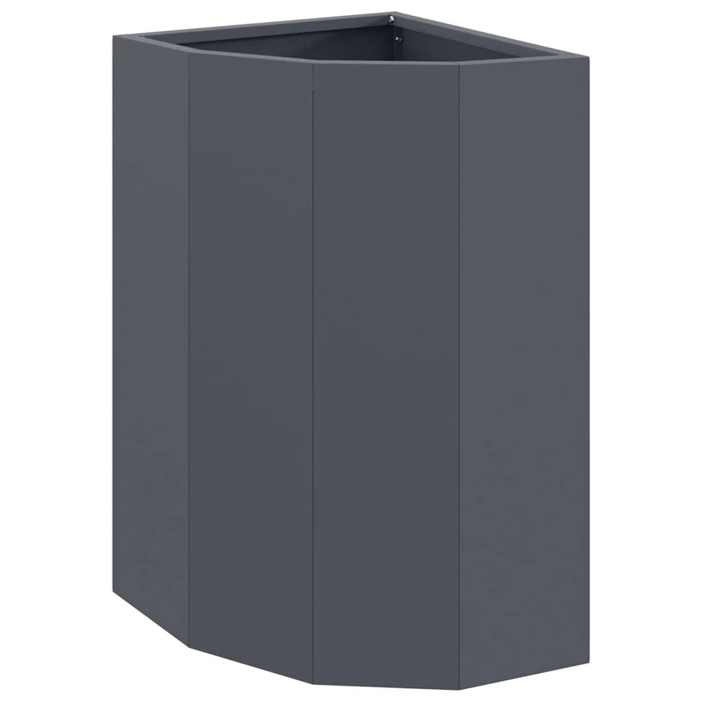 Vaso d'angolo Antracite 30 x 30 x 50 cm Acciaio