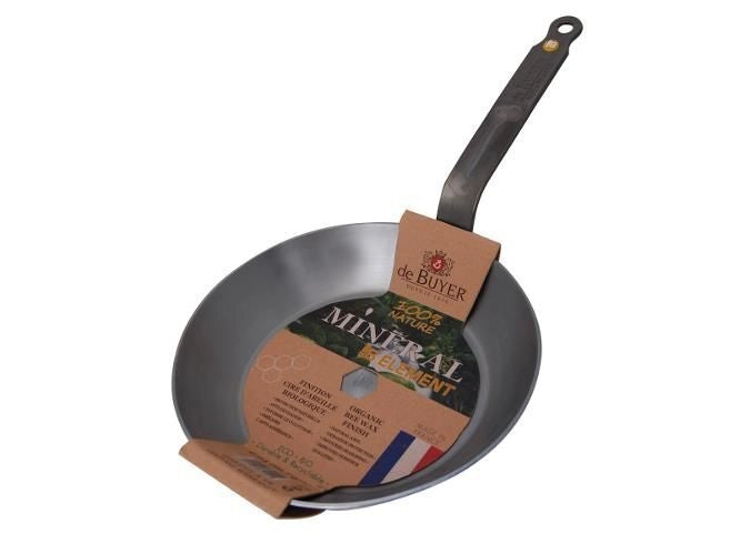 DE BUYER 5610.26A Mineral B Padella in Acciaio al Carbonio 26 cm Adatta per Tutte le Fonti di Calore incluso Induzione colore Argento