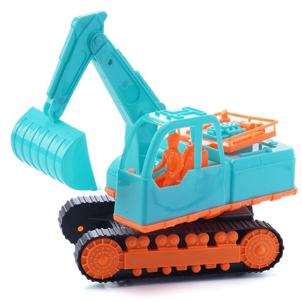 Trade Shop - Camion Scavatore A Cingoli Cabina Con Figura Giocattolo Bambini Colorato 20x20cm 258283 -