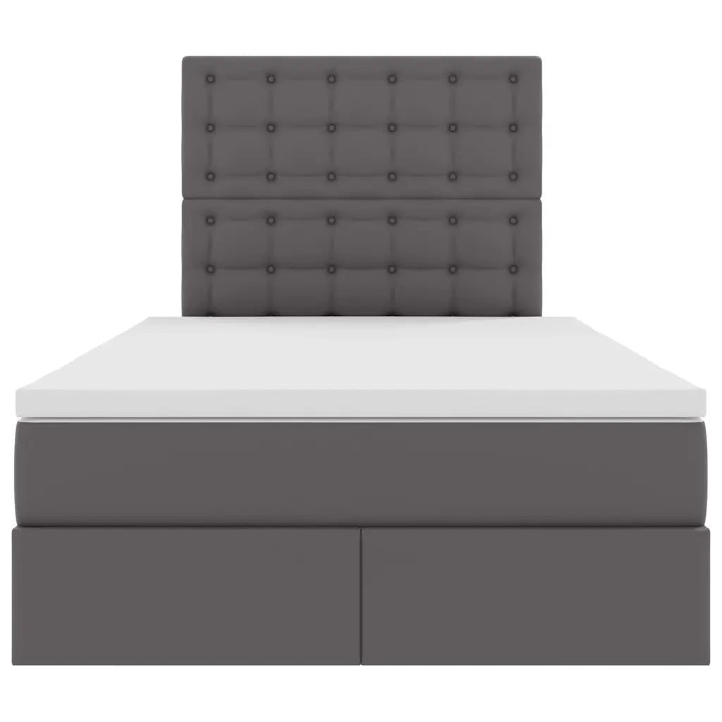 Letto con Contenitore Grigio 120 x 200 cm Pelle Sintetica
