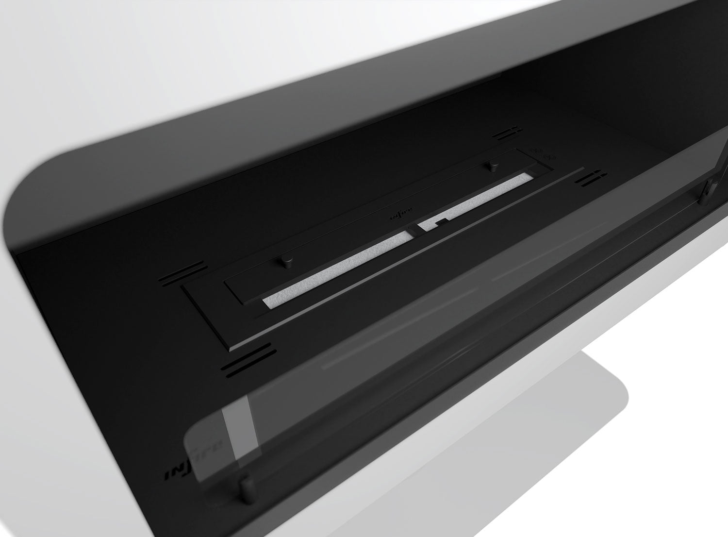 Camino a Bioetanolo da Pavimento 82x44 cm Inecco Bianco con Vetro