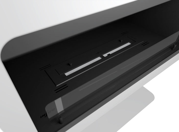 Camino a Bioetanolo da Pavimento 82x44 cm Inecco Bianco con Vetro