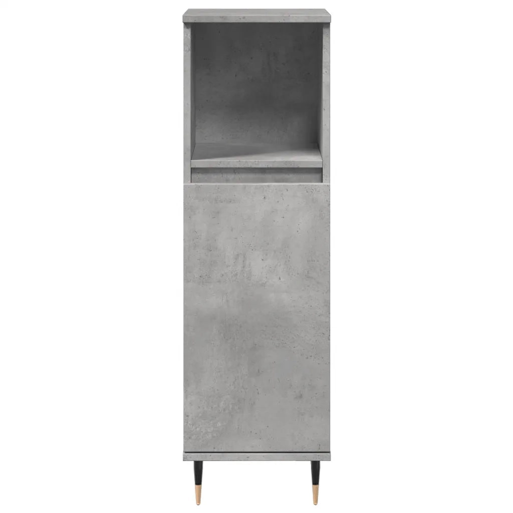 Set Mobili da Bagno 3 pz Grigio Cemento in Legno Multistrato
