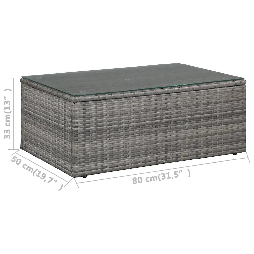 Set Divani da Giardino 4 pz con Cuscini in Polyrattan Grigio 43956