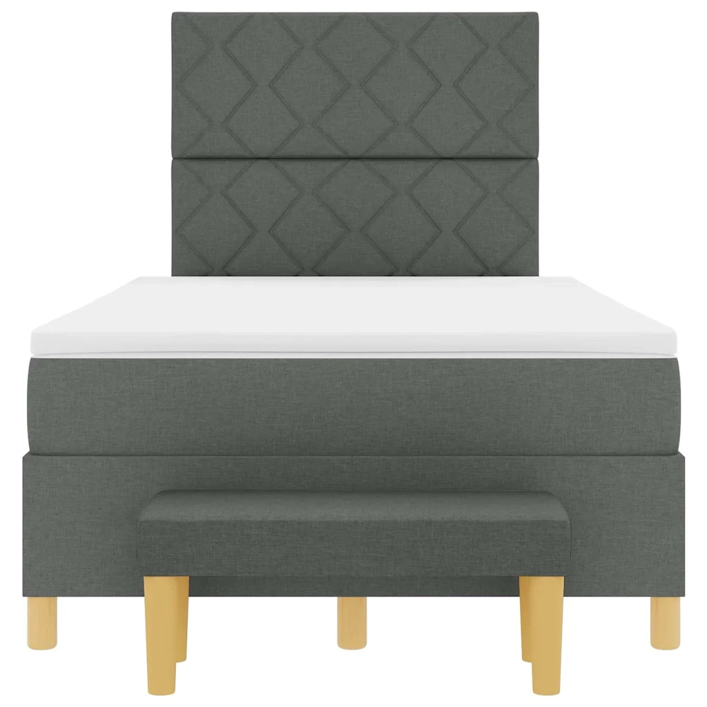 Letto a molle con materasso Grigio scuro 120 x 200 cm Tessuto 3344367
